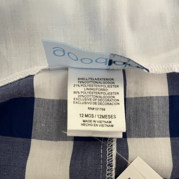 NEW with tags Good Lad American flag gingham smocked shortall boy’s sz 12 months - Picture 13 of 14